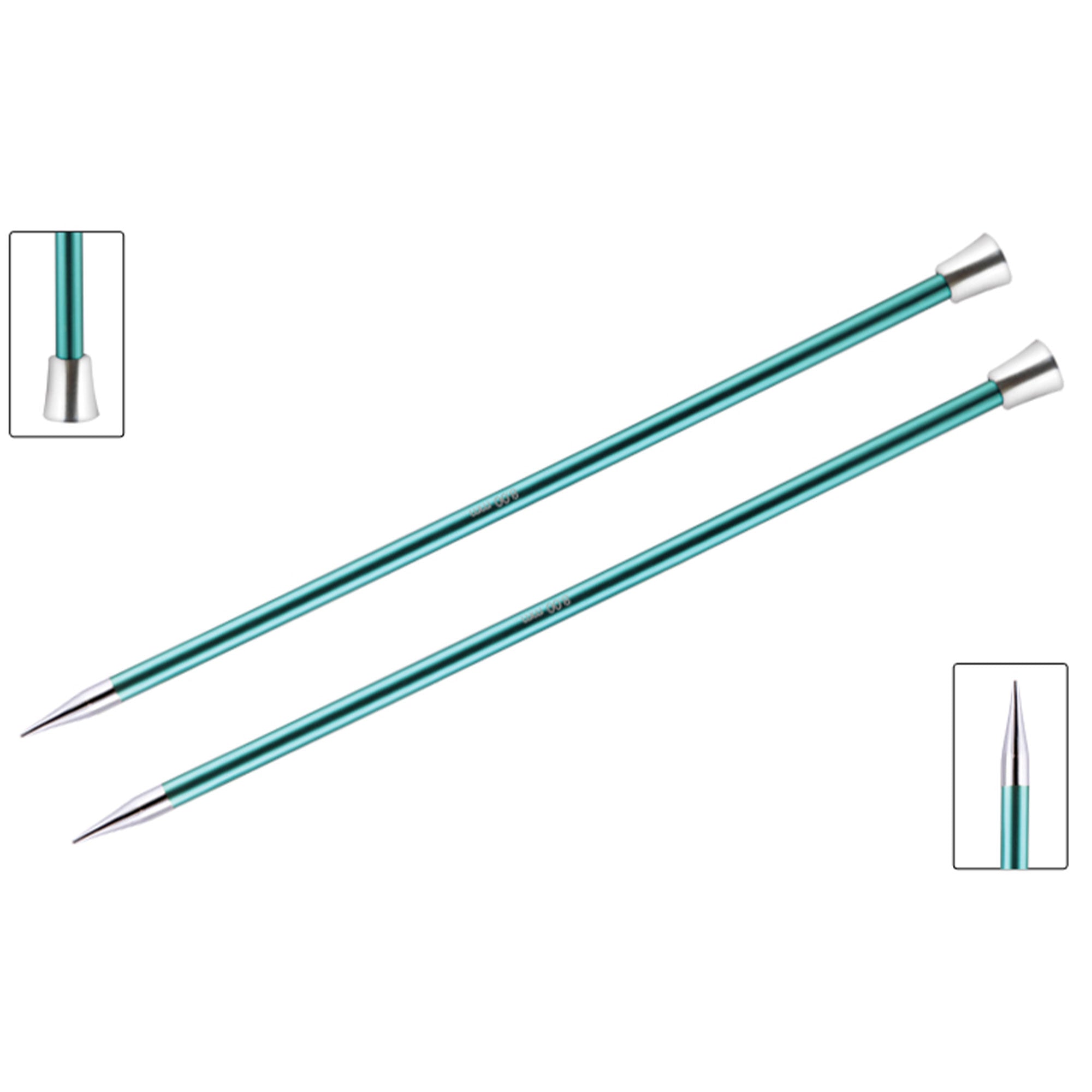 KnitPro Zing Single Pointed Needles - US 11 (8.0mm) - 10" Emerald - Zoom Image