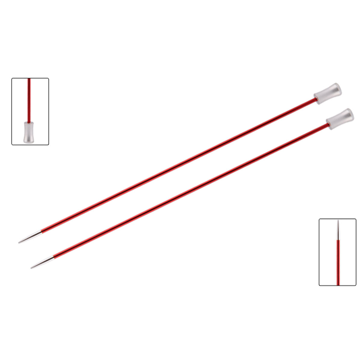 KnitPro Zing Single Pointed Needles - US 1.5 (2.5mm) - 14" Garnet - Extra Image