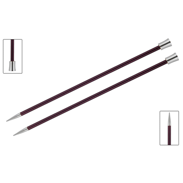 KnitPro Zing Single Pointed Needles - US 10 (6.0mm) - 14" Purple Velvet - Zoom Image
