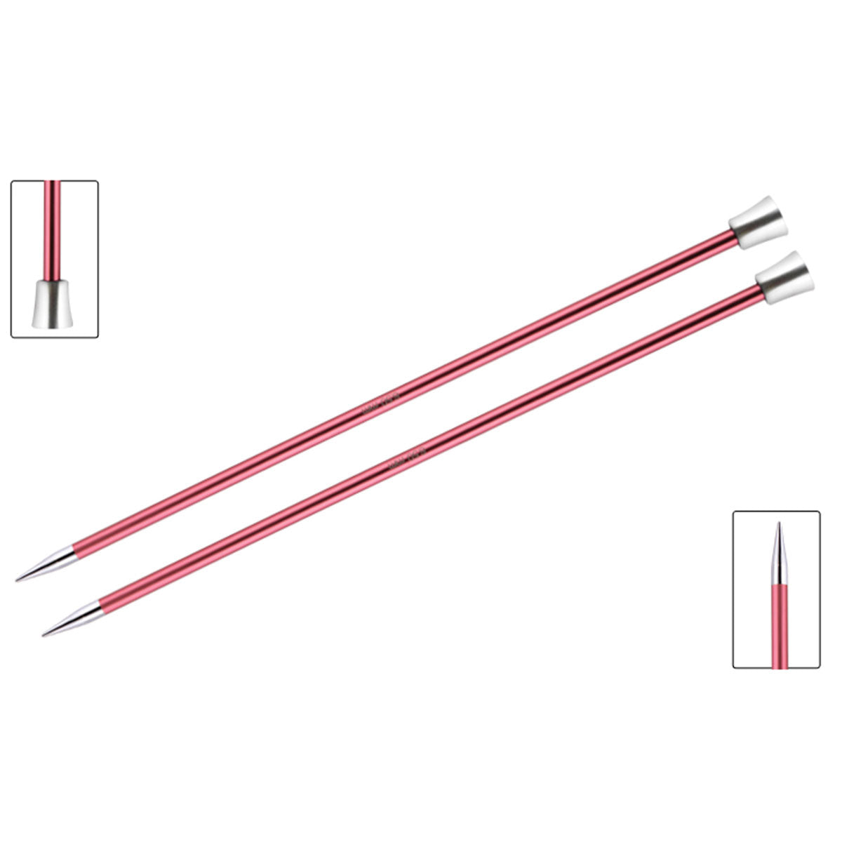 KnitPro Zing Single Pointed Needles - US 10.5 (6.5mm) - 14" Coral - Extra Image