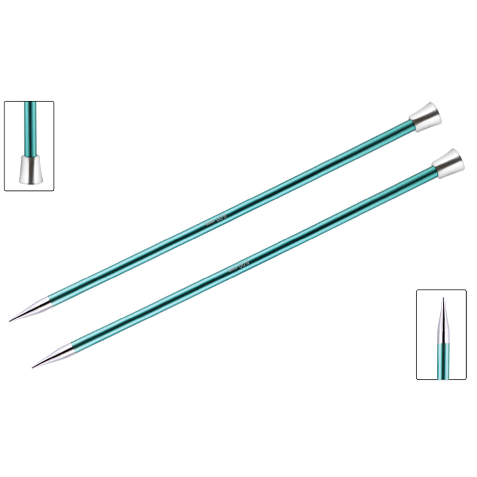 KnitPro Zing Single Pointed Needles - US 11 (8.0mm) - 14" Emerald - Zoom Image
