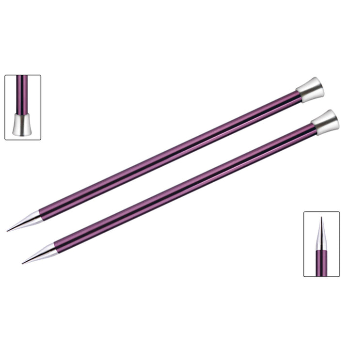 KnitPro Zing Single Pointed Needles - US 17 (12.0mm) - 14" Purple Velvet - Extra Image