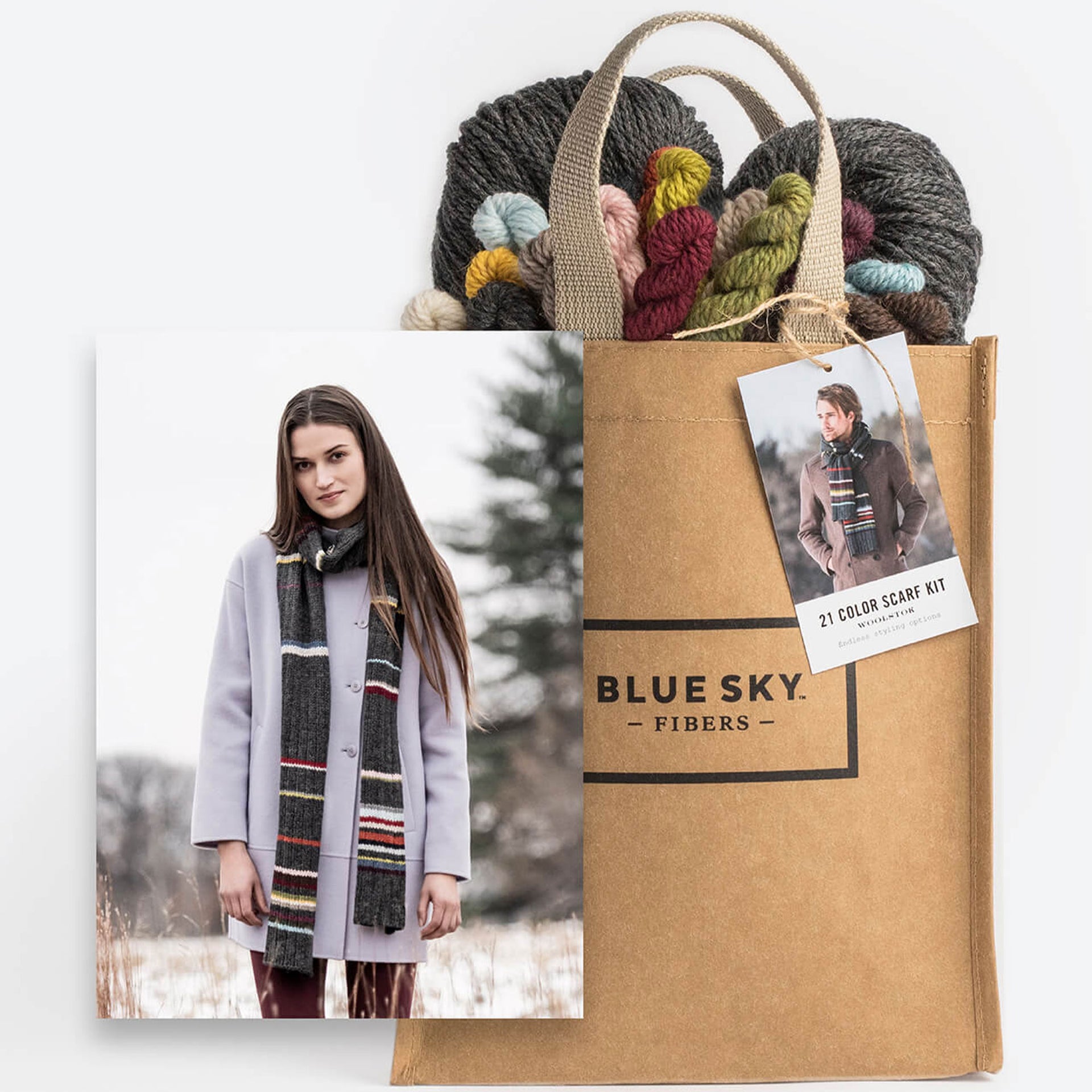 Blue Sky Fibers 21-Color Kits Yarn - 21 Color Scarf - Zoom Image
