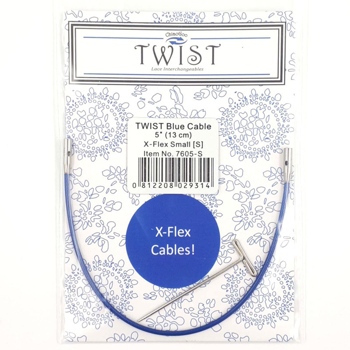 ChiaoGoo TWIST Blue X-Flex Cables Needles - 5" (13 cm) [S] - Extra Image
