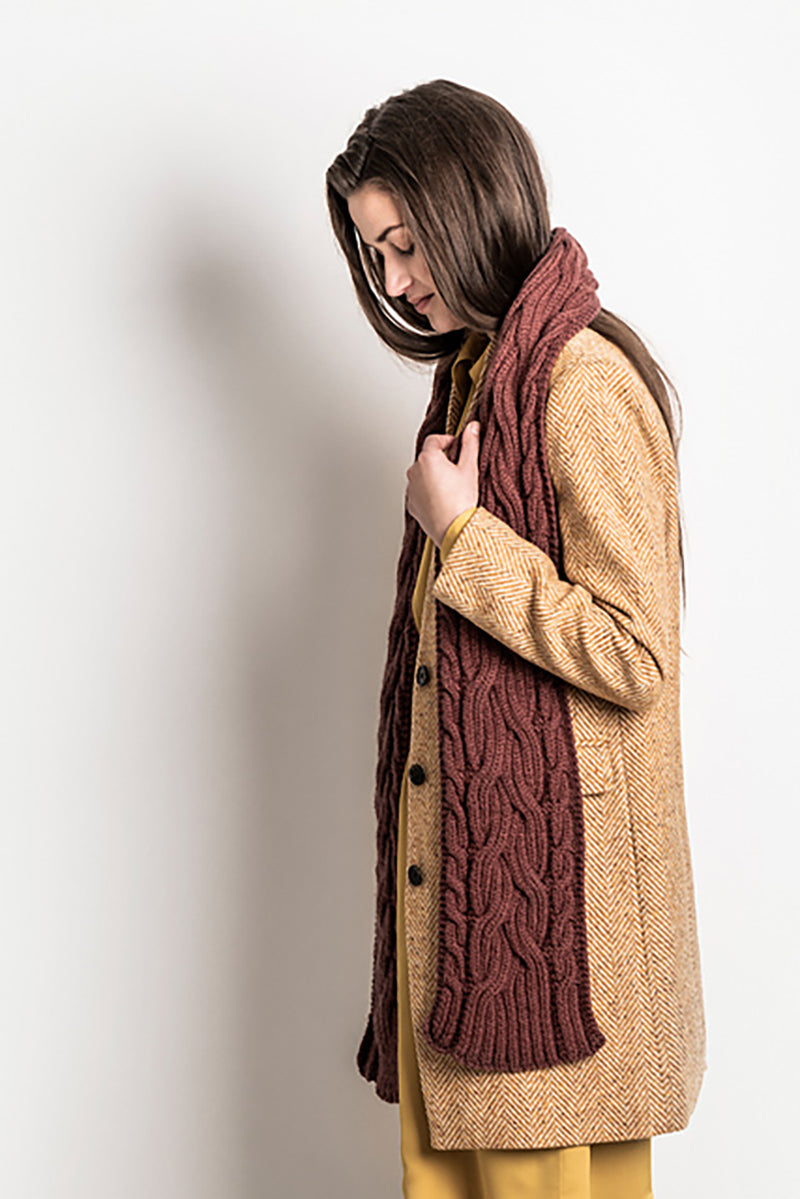 Blue Sky Fibers The Classic Collection Patterns - Edina Cabled Scarf - PDF Download - Extra Image

