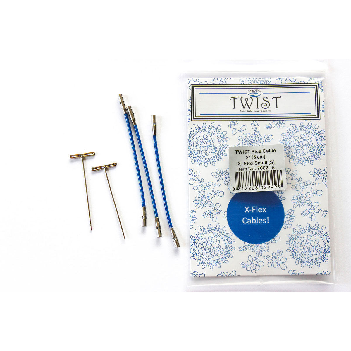 ChiaoGoo TWIST Blue X-Flex Cables Needles - 2" (5 cm) [S] - Extra Image
