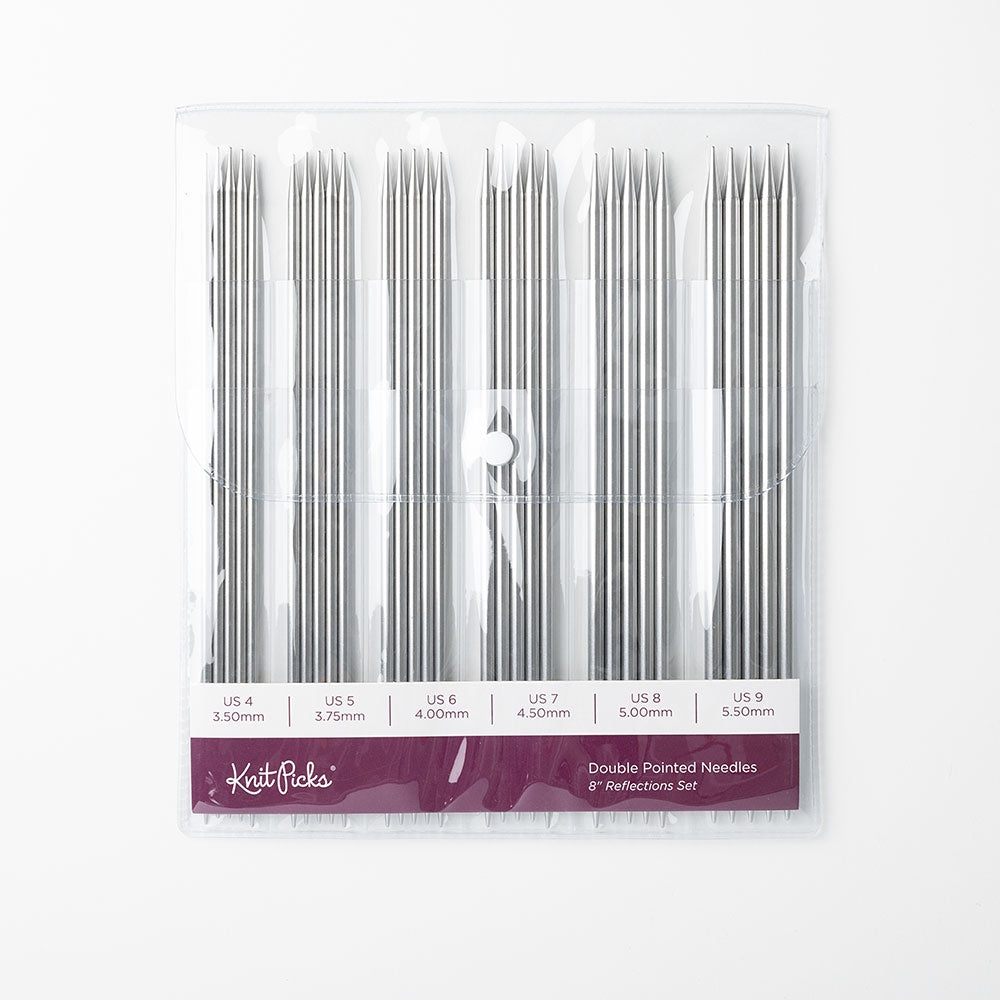Knit Picks Reflections Double Pointed Needles Set 8" - US 4-9
