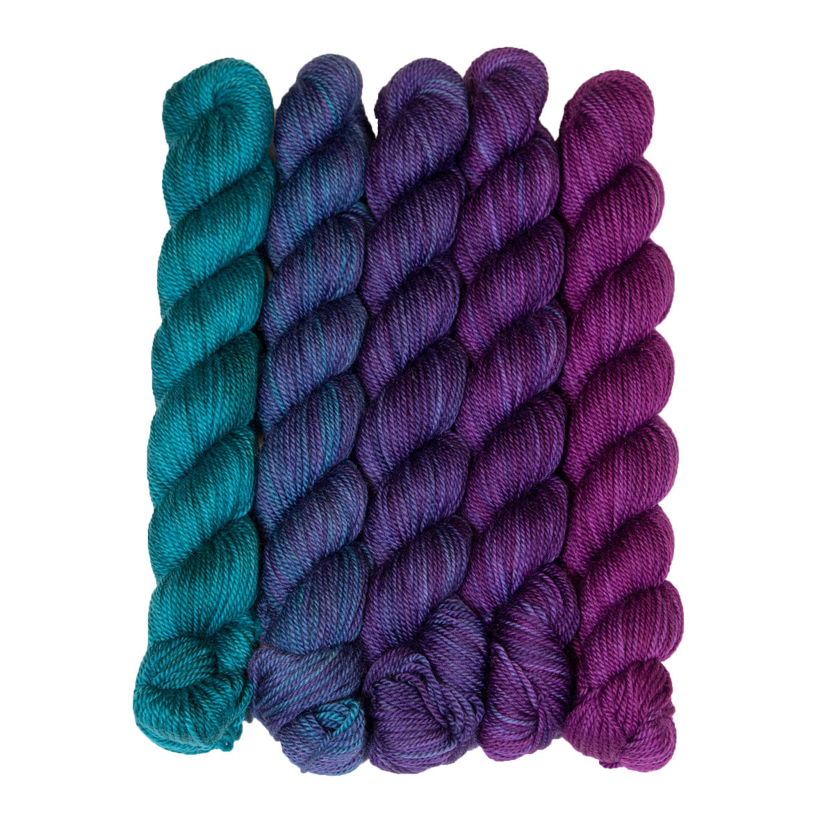 SweetGeorgia Tough Love Sock Party of Five Mini-Skein Set Yarn - Tanzanite - Extra Image
