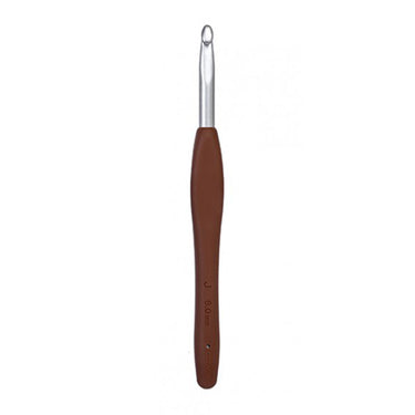 Clover Amour Crochet Hooks- Aluminum Needles - Size J (6.0mm) Brown - Zoom Image
