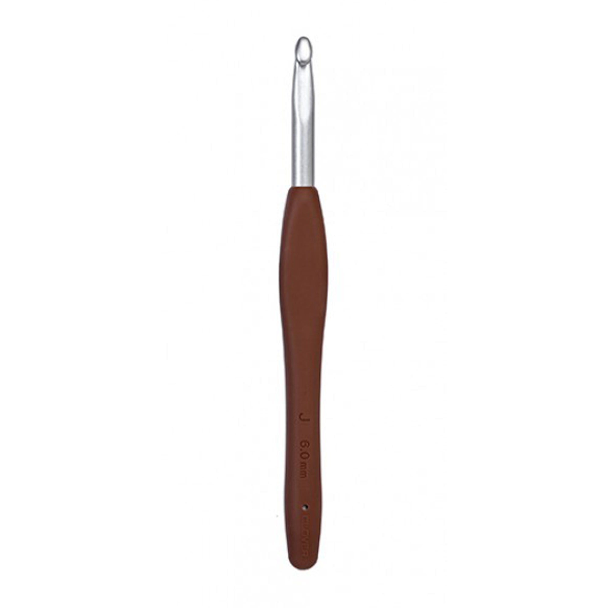 Clover Amour Crochet Hooks- Aluminum Needles - Size J (6.0mm) Brown - Zoom Image