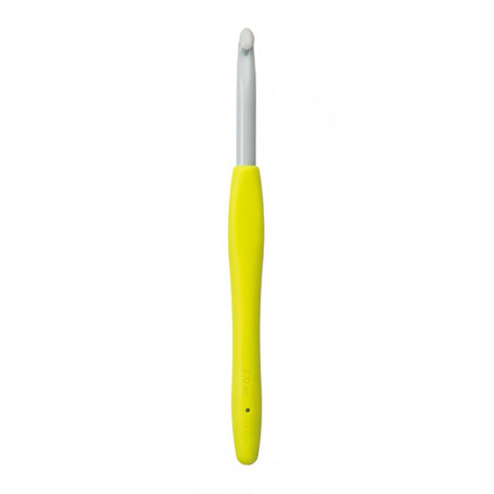 Clover Amour Crochet Hooks- Aluminum Needles - Size 7mm Neon Yellow - Extra Image
