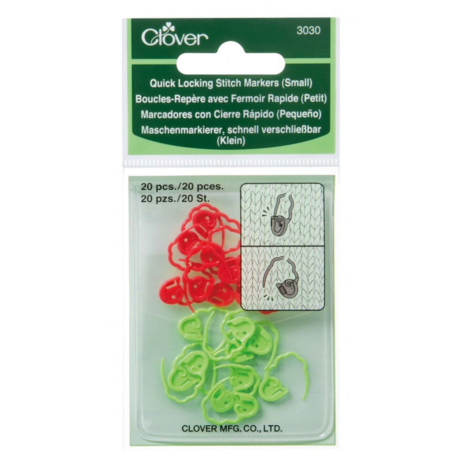 Clover Stitch Markers - Quick Locking Stitch Markers (Small) - Zoom Image
