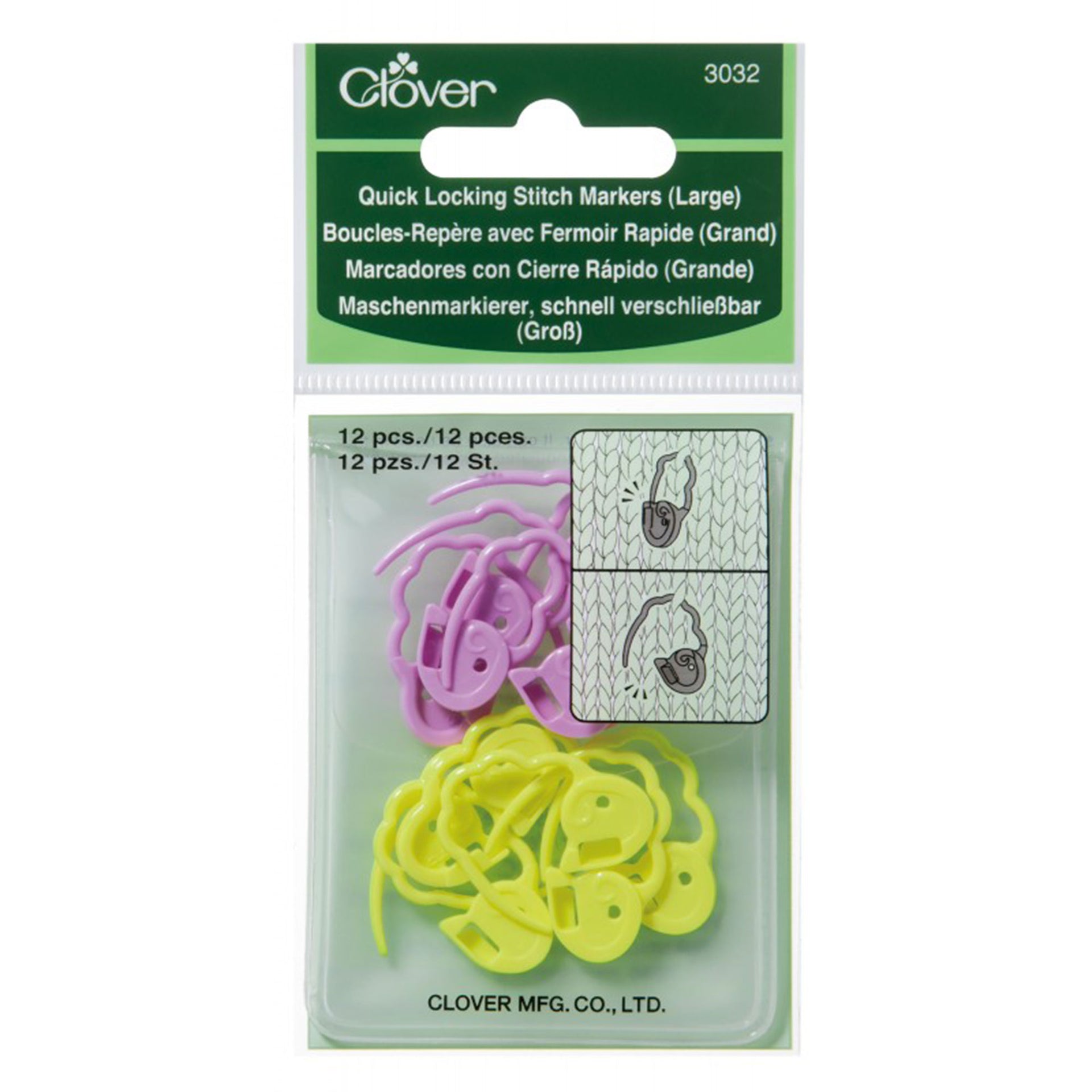Clover Stitch Markers - Quick Locking Stitch Markers (Large) - Zoom Image
