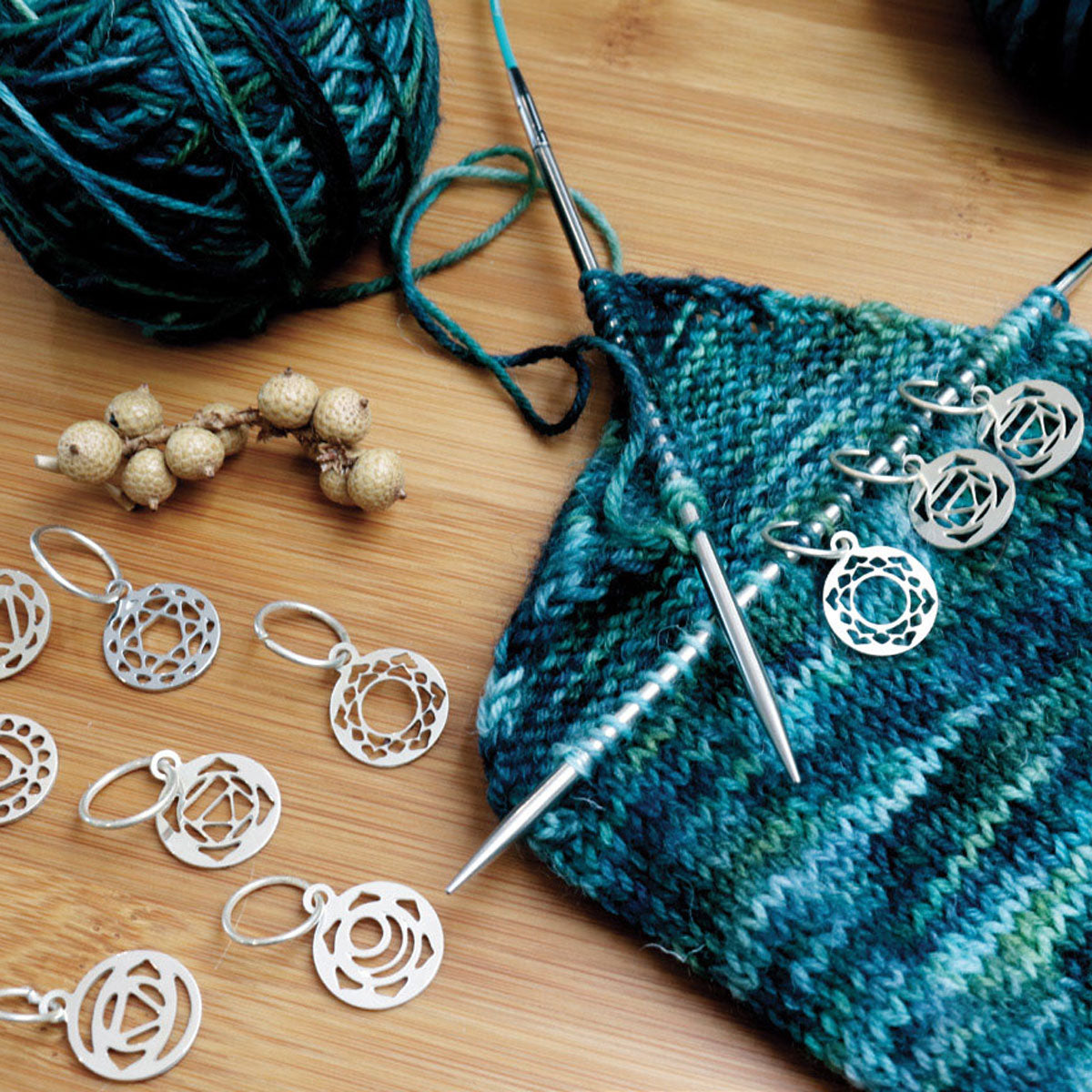 KnitPro Mindful Collection Accessories - Mindful Sterling Stitch Markers - Extra Image