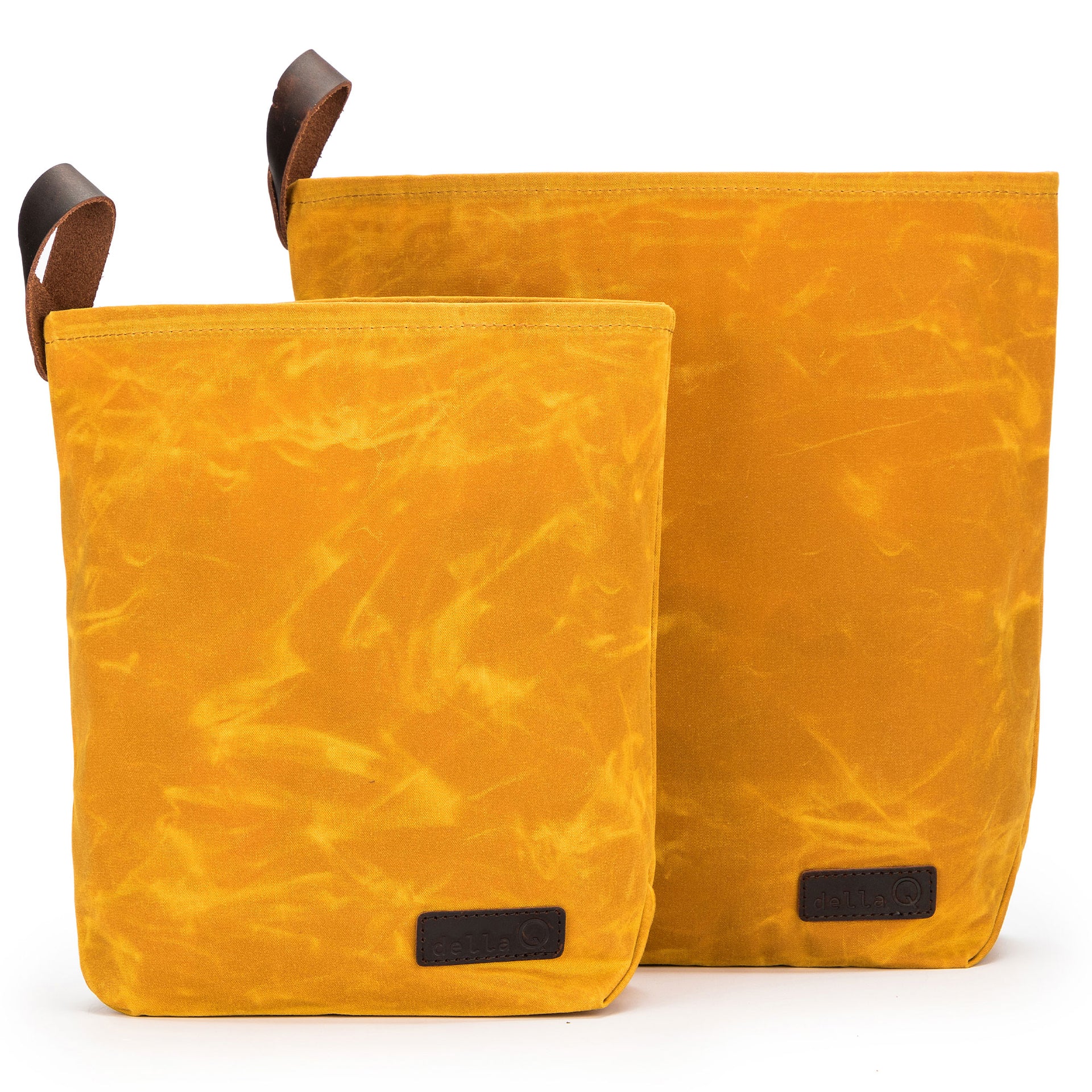 della Q Maker's Canvas Knit Sacks (Set of 2) - Mustard - Zoom Image
