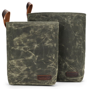 della Q Maker's Canvas Knit Sacks (Set of 2) - Olive - Zoom Image