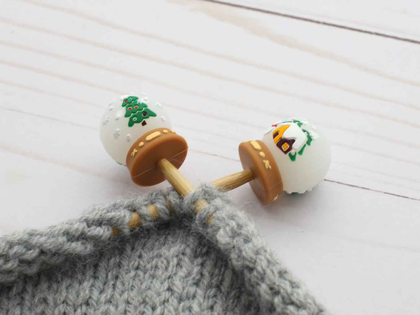Fox & Pine Stitches Stitch Stoppers/  Point Protector - Christmas Snow Globe
