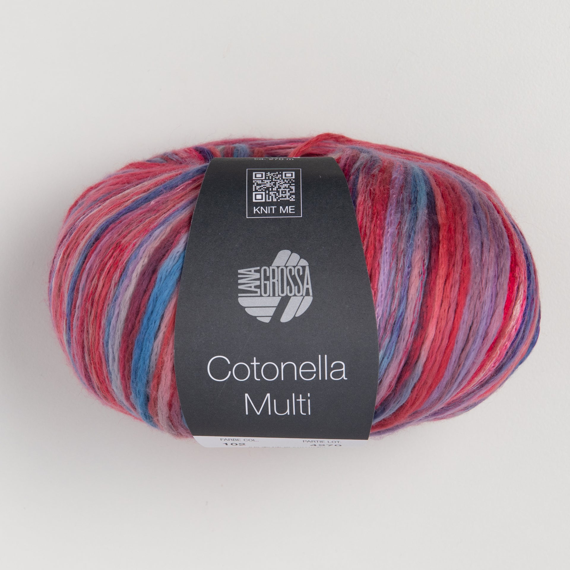 Lana Grossa Cotonella Multi - 102 Light Red/Purple/Mint/Violet Blue
