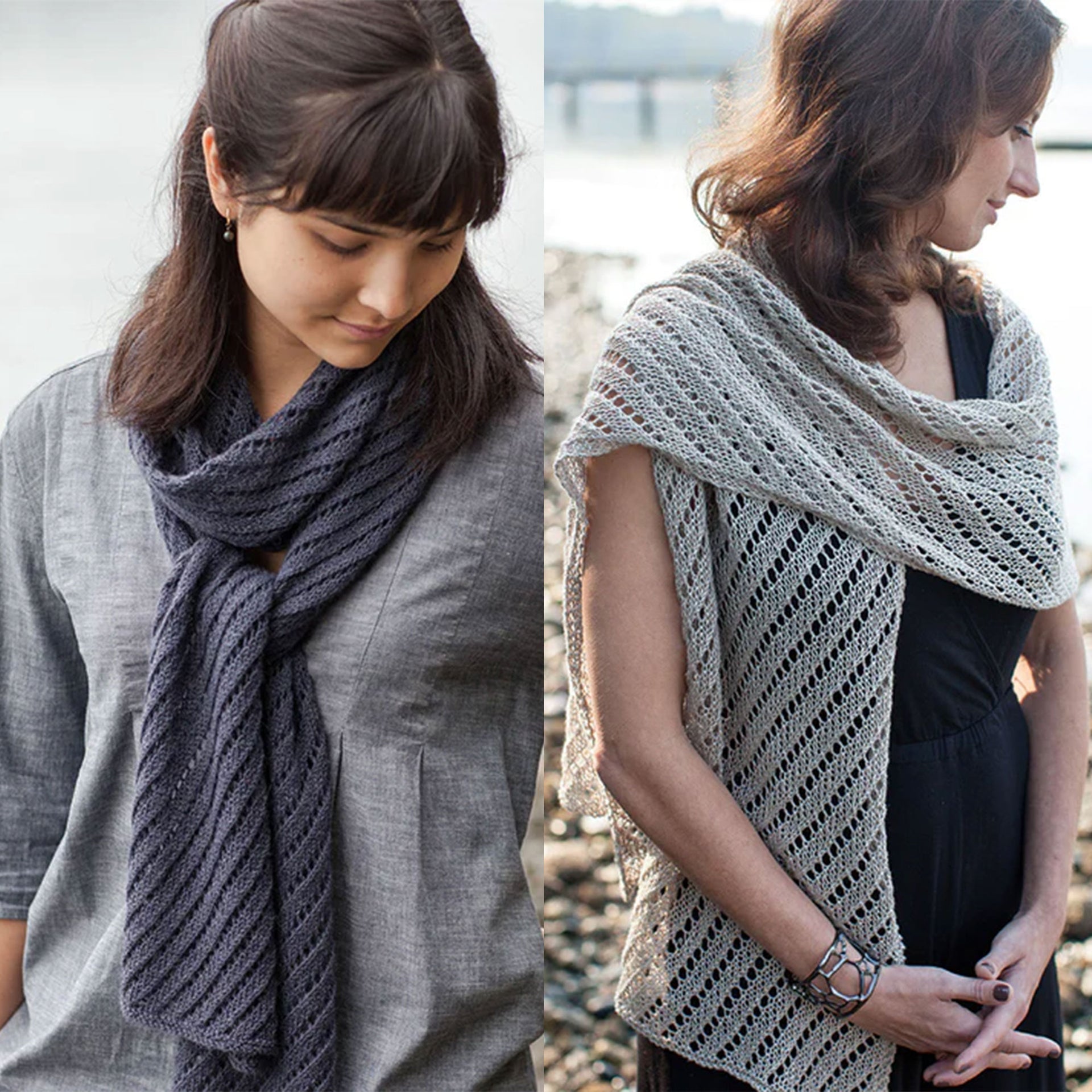 Churchmouse Classics Patterns - Diagonal Lace Scarf & Wrap
