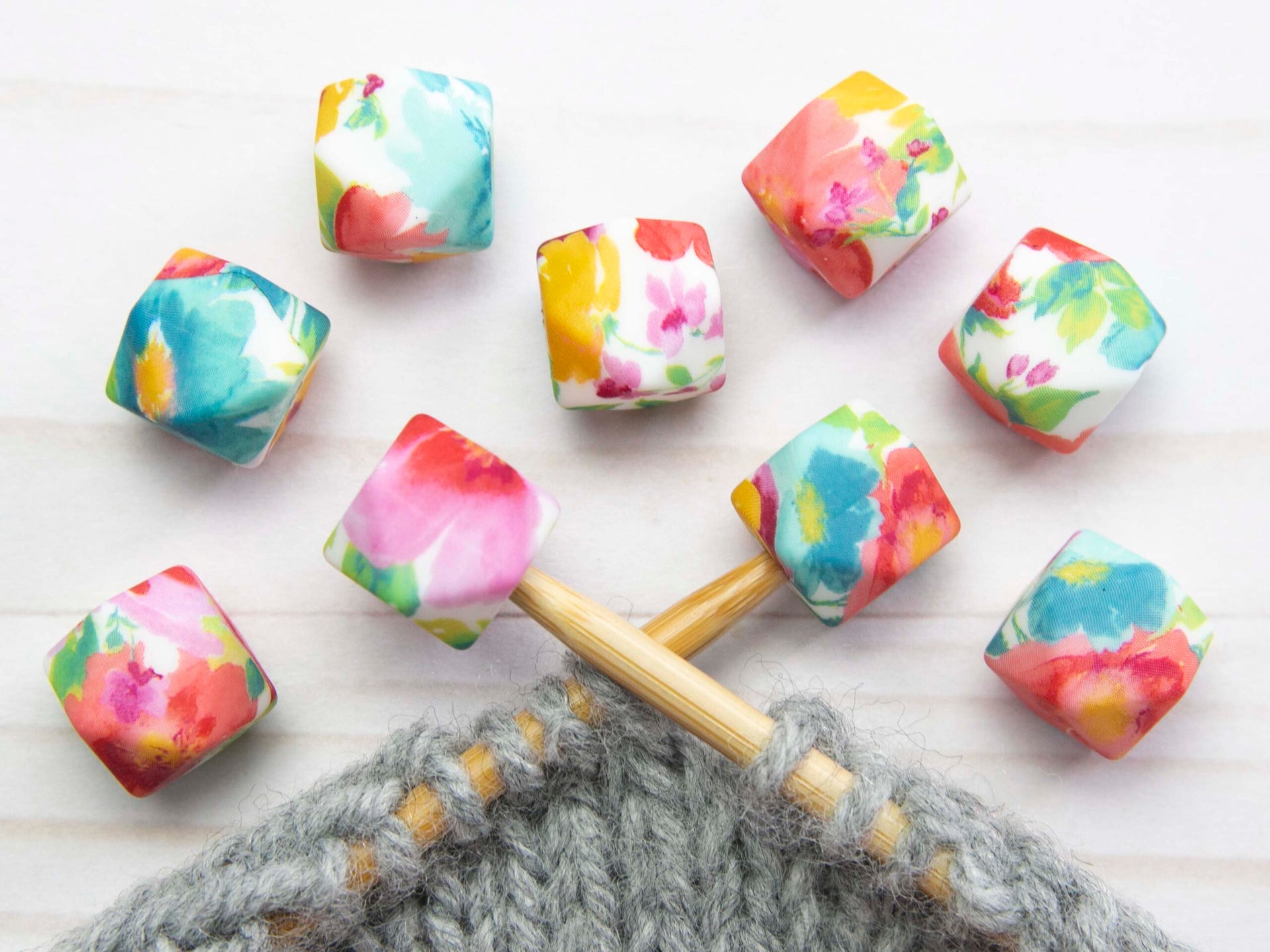 Fox & Pine Stitches Stitch Stoppers/Point Protector - Spring Floral Hexagon
