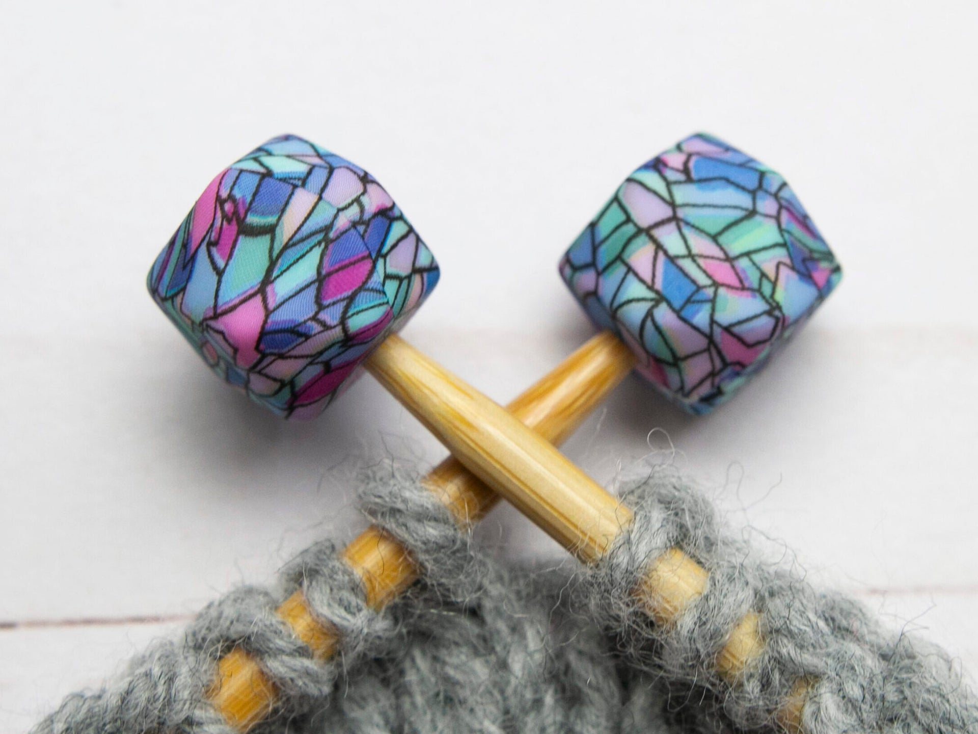 Fox & Pine Stitches Stitch Stoppers/Point Protector - Stained Glass Hexagon
