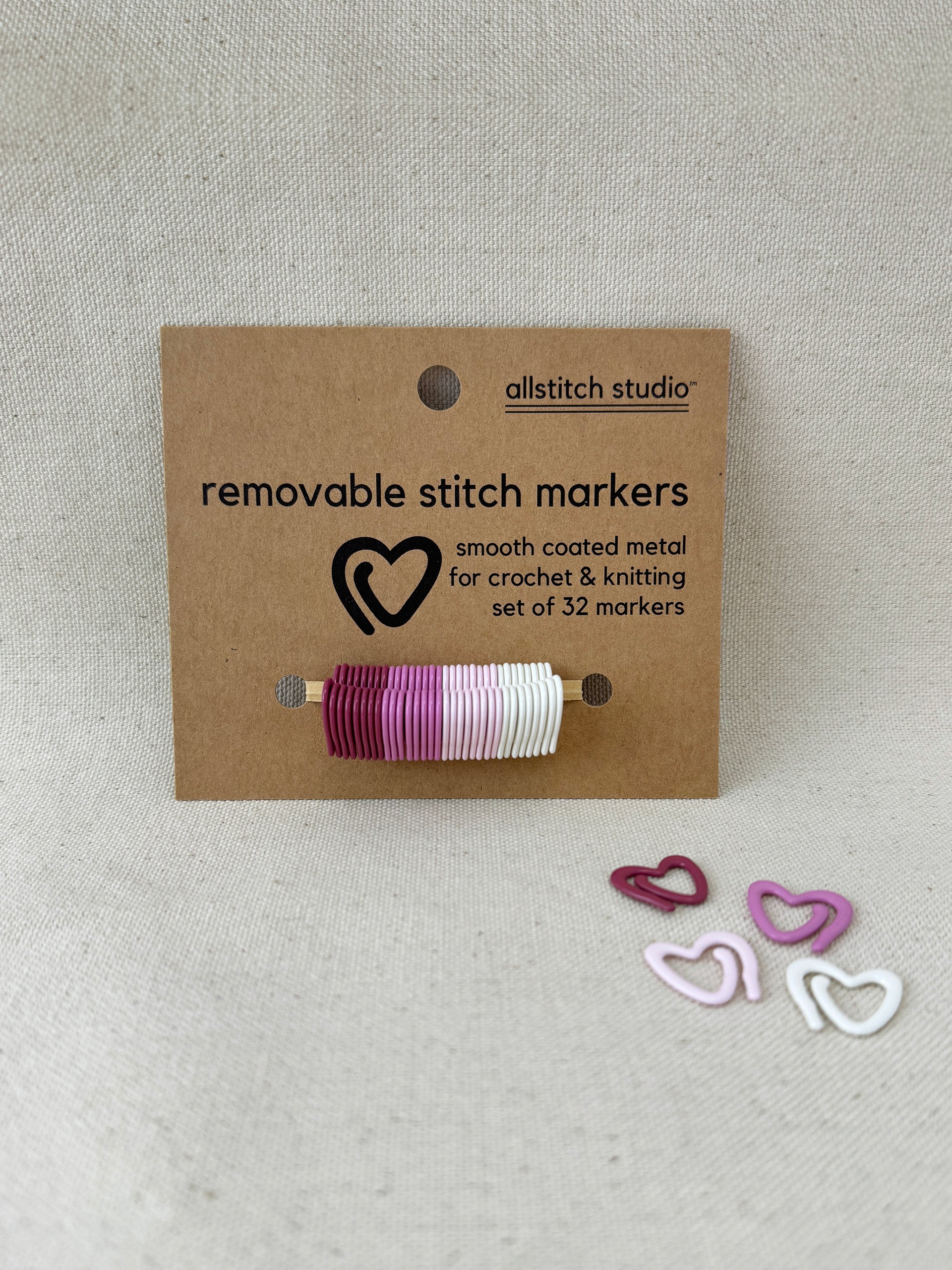 Allstitch Studio Removeable Stitch Markers - Pink Hearts
