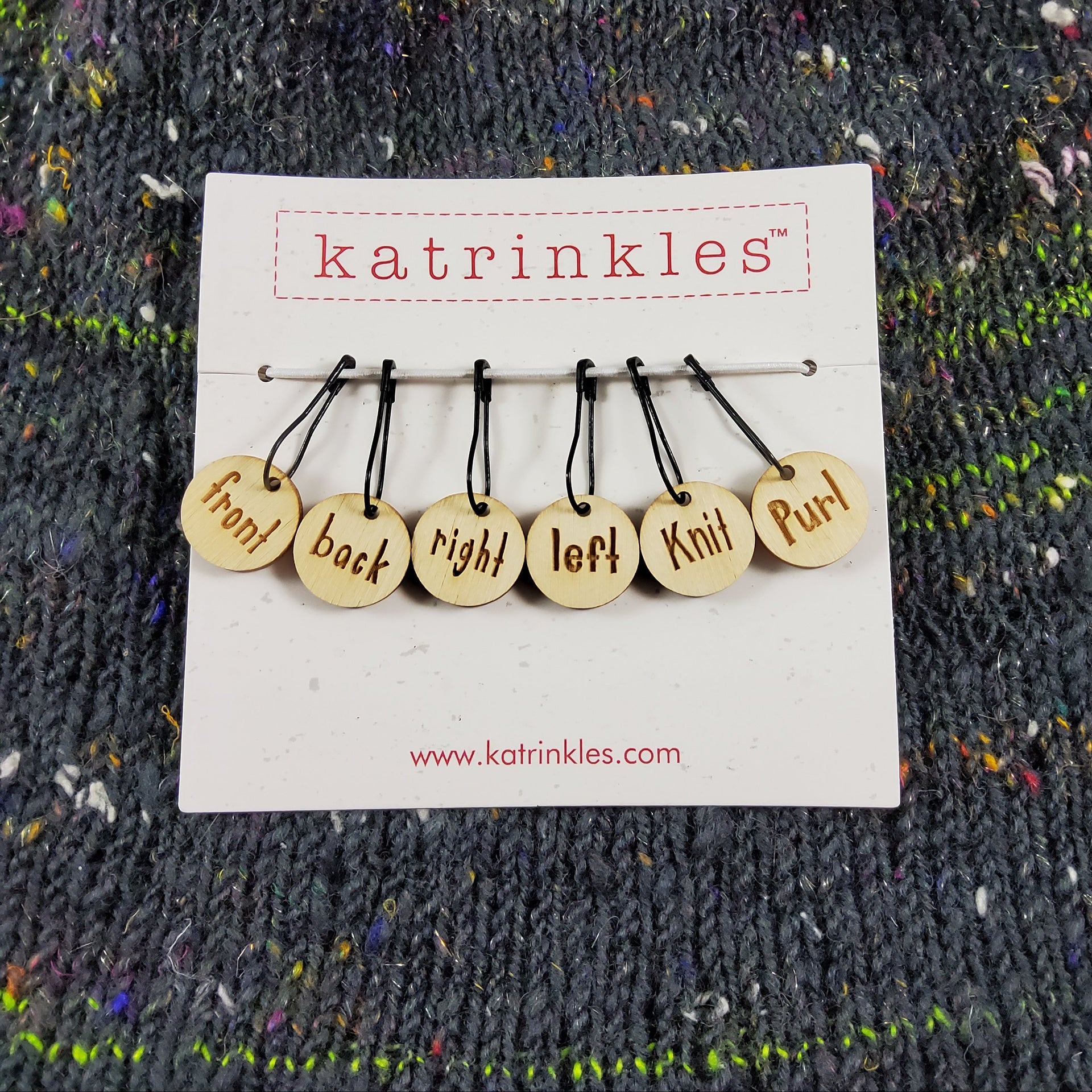 Katrinkles Stitch Markers - Instruction Stitch Markers for New Knitters
