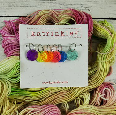 Katrinkles Stitch Markers - Neon Yarn Ball Stitch Marker Set