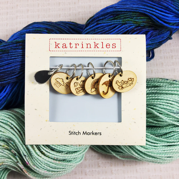 Katrinkles Stitch Markers - Rainy Day Stitch Marker Set
