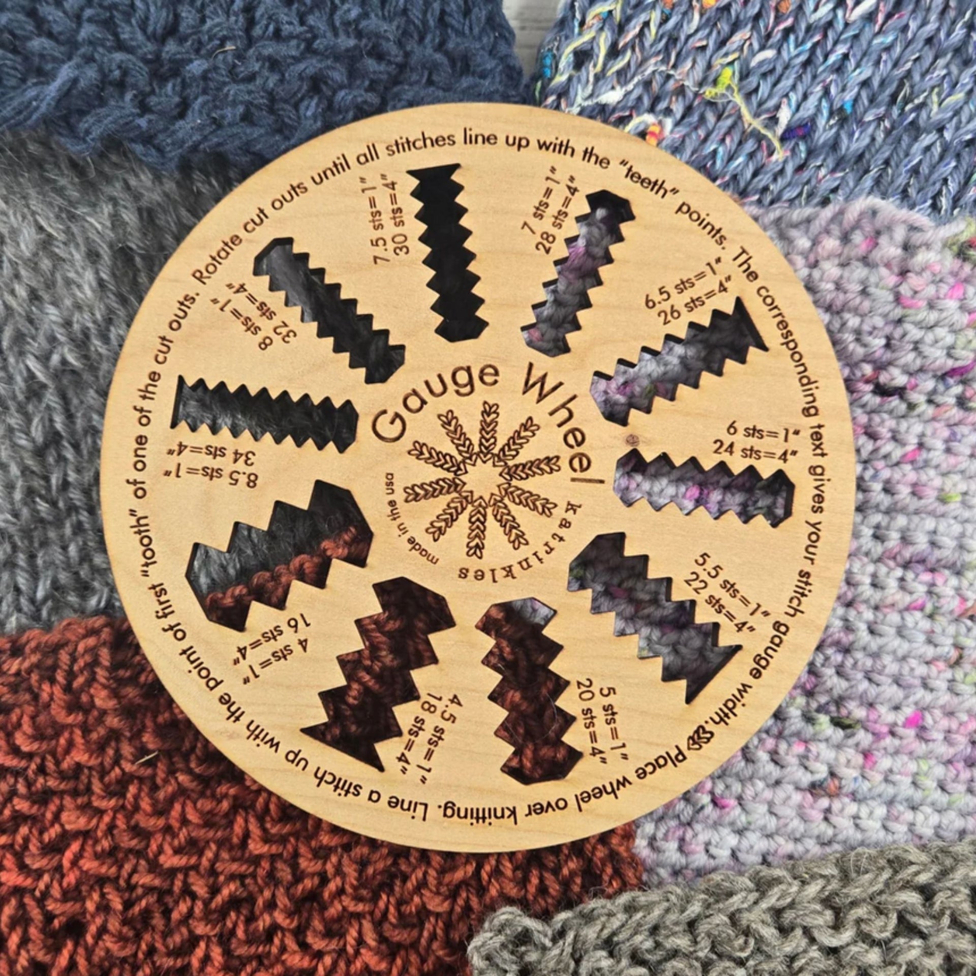 Katrinkles Gauge Swatch Measure - Gauge Wheel
