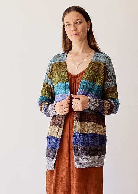 Lana Grossa Classici 27 Patterns - 07 Checkerboard Cardigan - PDF Download
