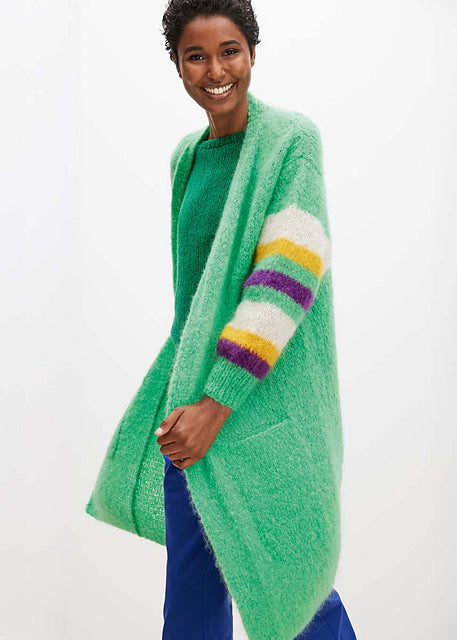 Lana Grossa Journal 68 Patterns - 38 Long Striped Sleeve Coat - PDF Download
