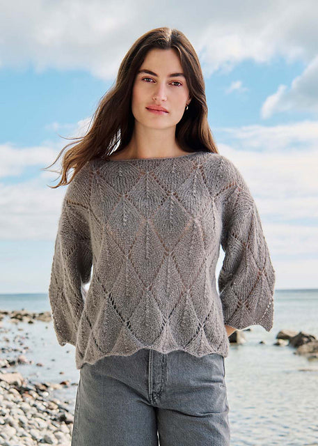 Lana Grossa Journal 68 Patterns - 72 Diamond Lace Pullover - PDF Download
