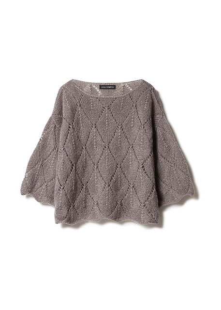 Lana Grossa Journal 68 Patterns - 72 Diamond Lace Pullover - PDF Download
