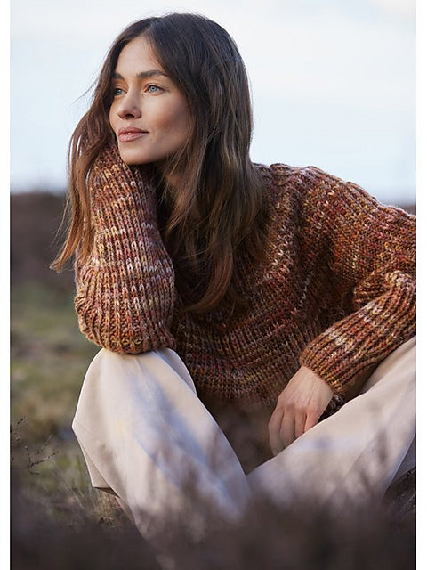 Lana Grossa Lookbook 15 Patterns - 11 Round Yoke Pullover - PDF Download
