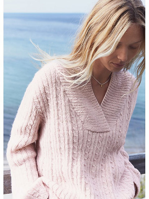 Lana Grossa Nordic Knits 2 Patterns - 19 Top Down V Neck Pullover