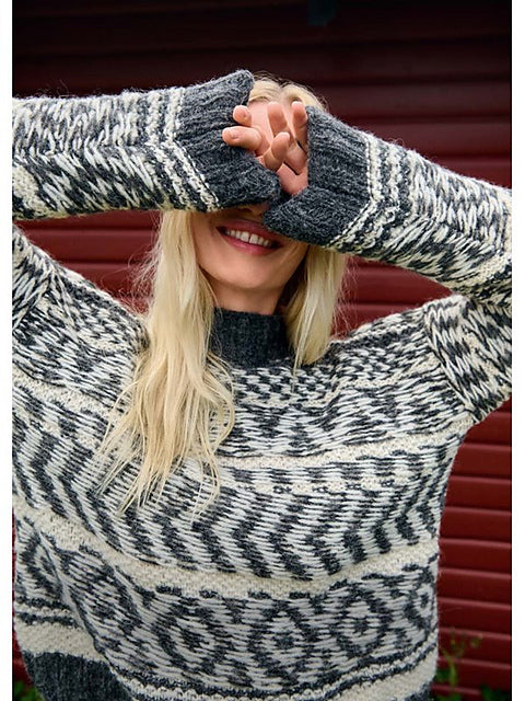 Lana Grossa Nordic Knits 3 Patterns - 03 Jacquard Patterned Pullover - PDF Download
