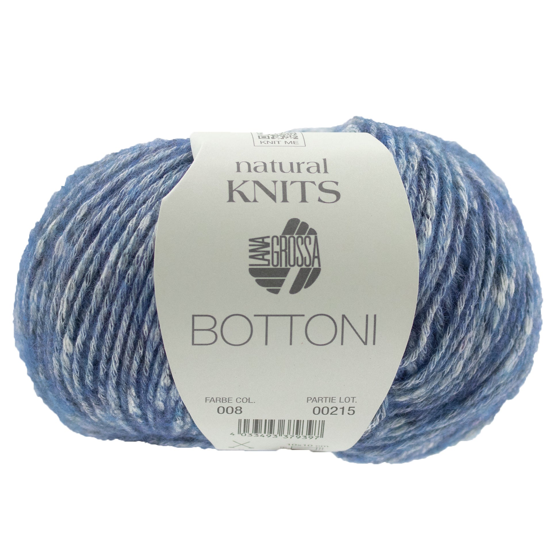 Lana Grossa Bottoni Yarn - 08 Grey Blue
