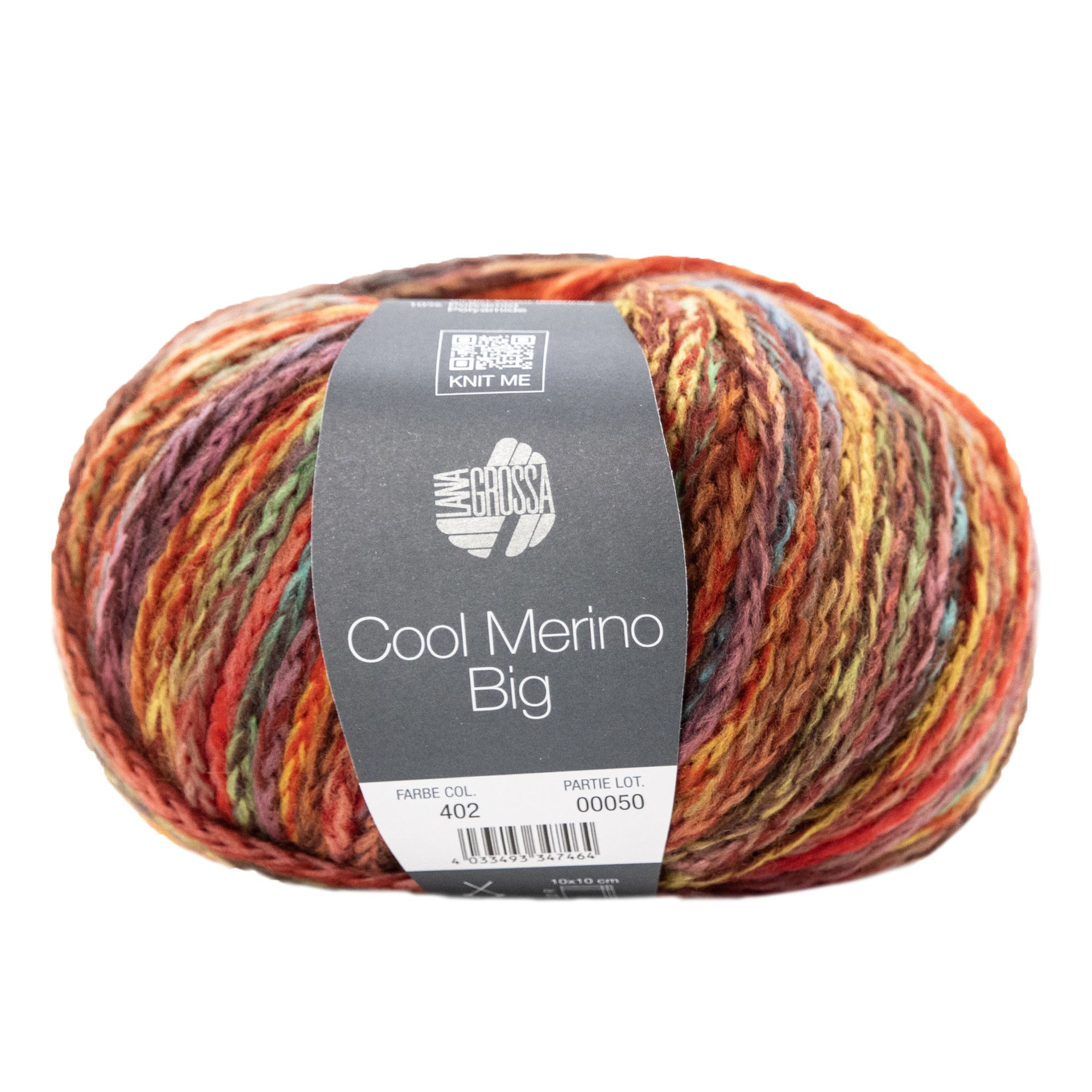 Lana Grossa Cool Merino Big Color Yarn - 402 Red/Yellow/Mint/Brown/Rose
