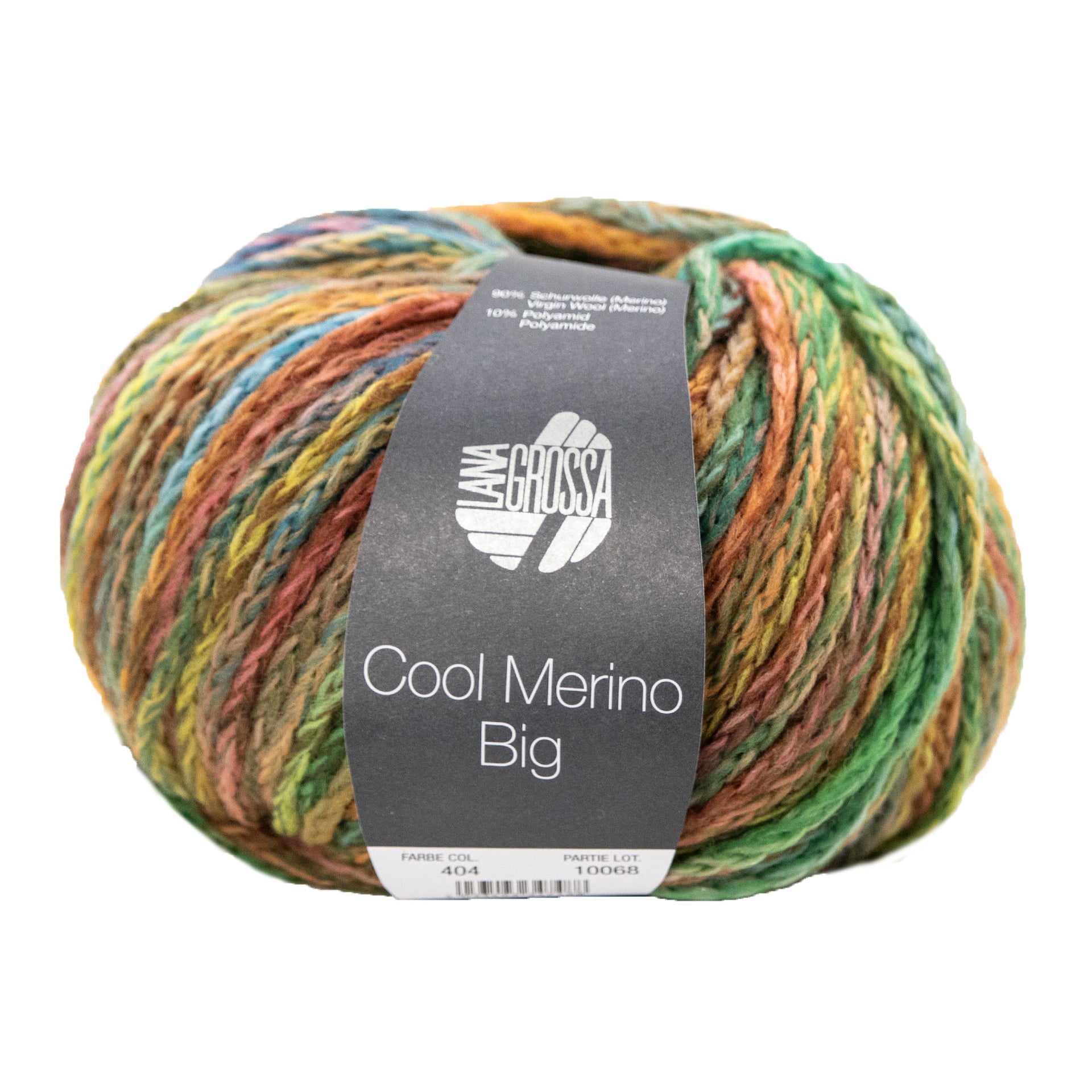 Lana Grossa Cool Merino Big Color Yarn - 404 Chestnut/Jade/Ochre/Olive/Pink/Red
