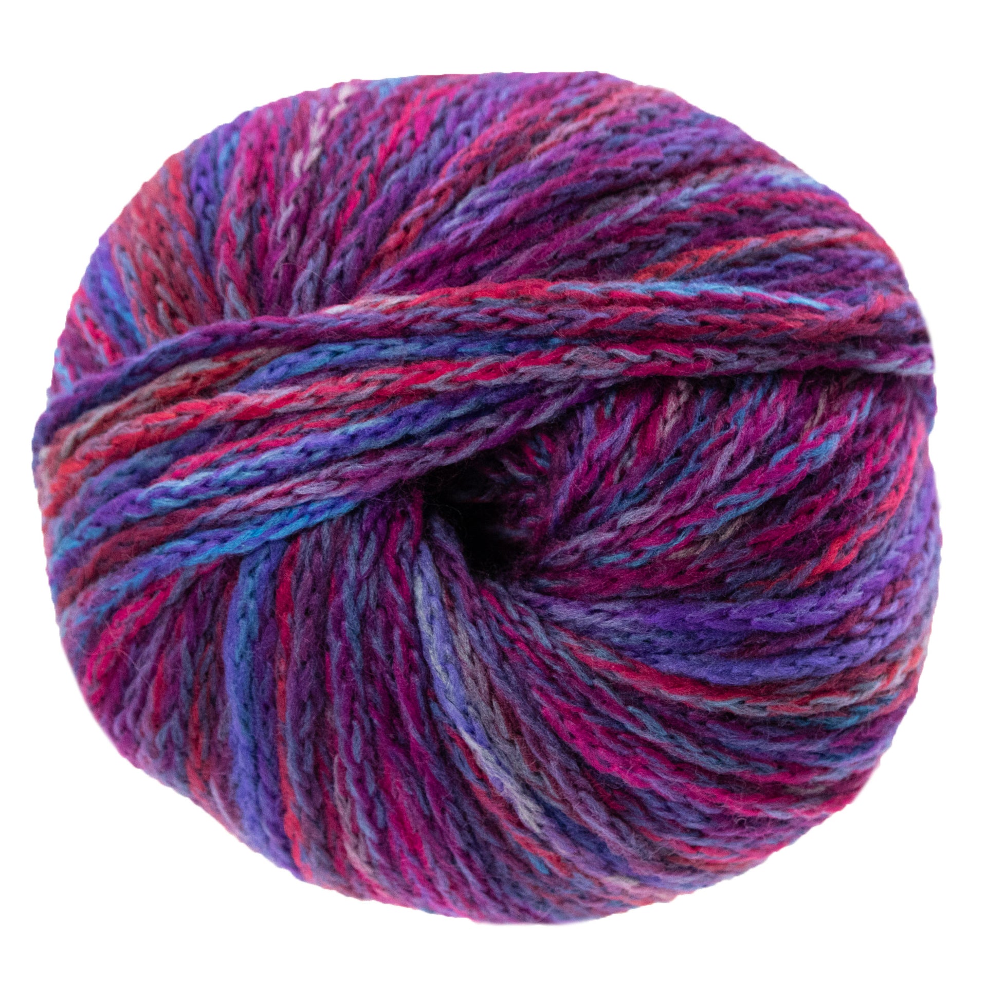 Lana Grossa Cool Merino Big Color Yarn - 408 Fuchsia/Violet/Light Grey/Blues
