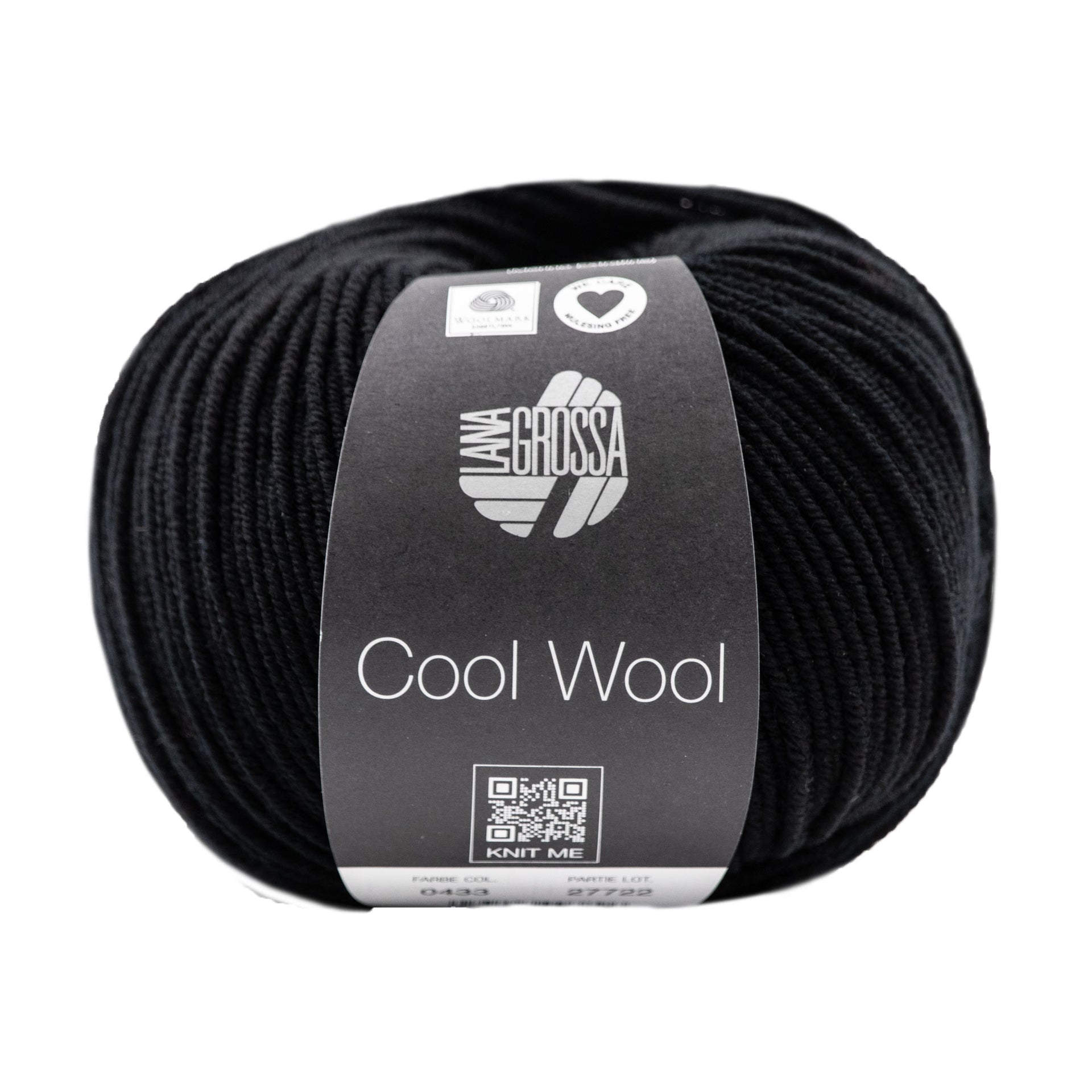 Lana Grossa Cool Wool Yarn - 0433 Black
