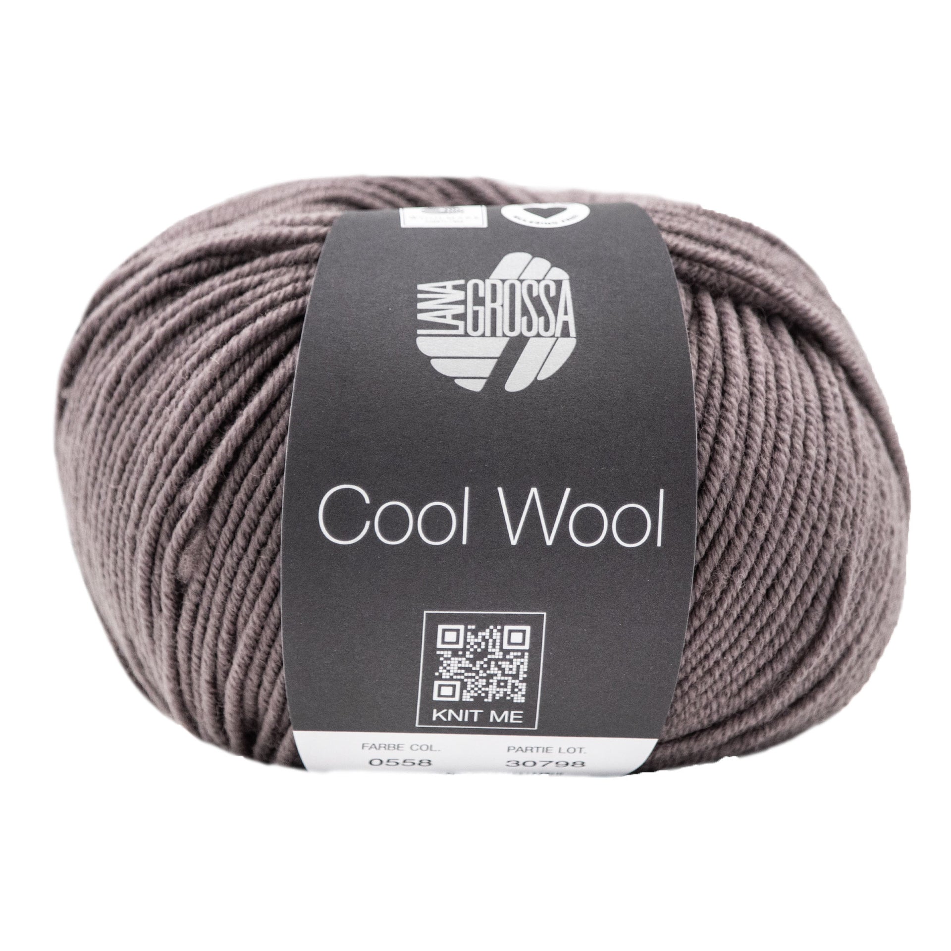 Lana Grossa Cool Wool Yarn - 0558 Grey Brown
