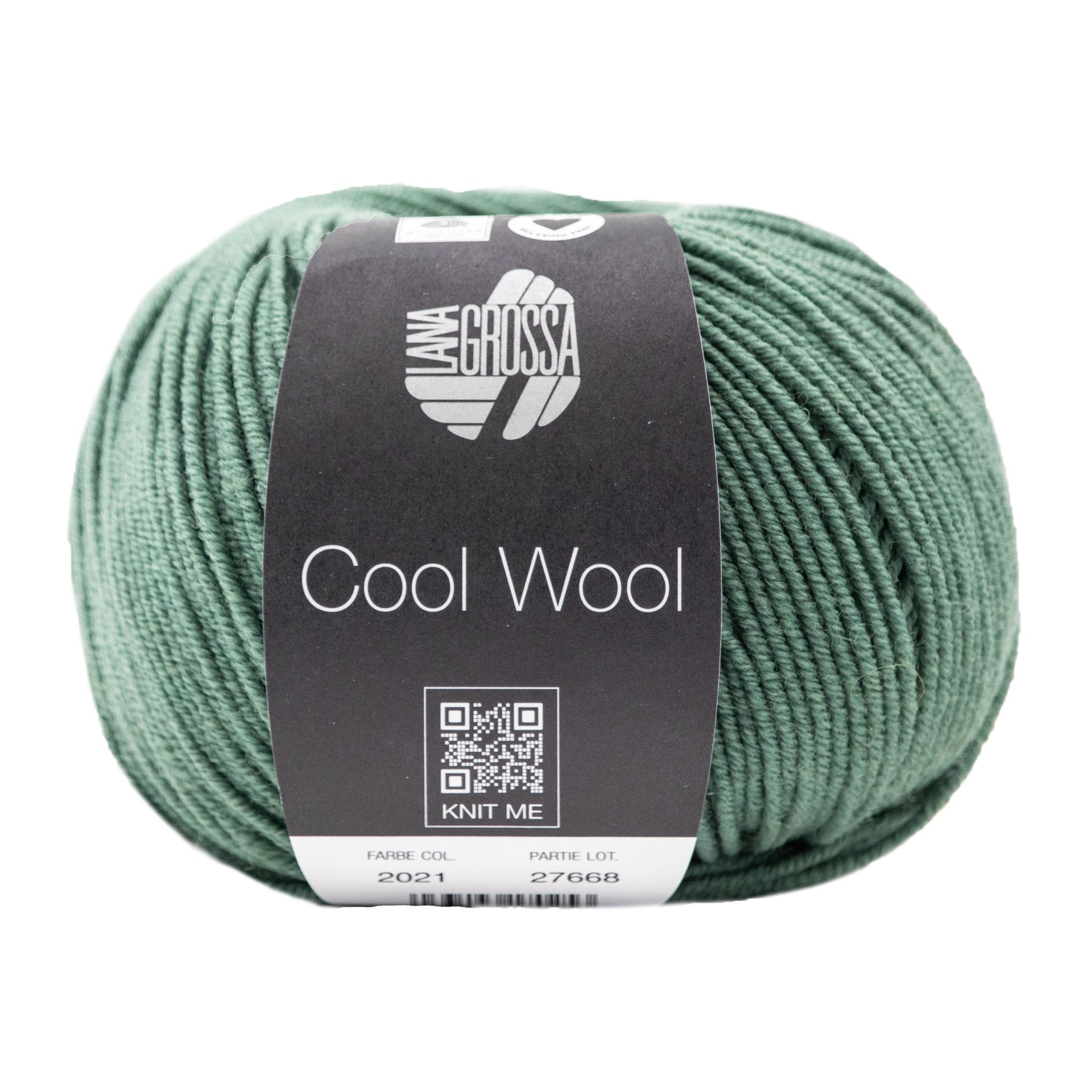 Lana Grossa Cool Wool Yarn - 2021 Dark Grey Green
