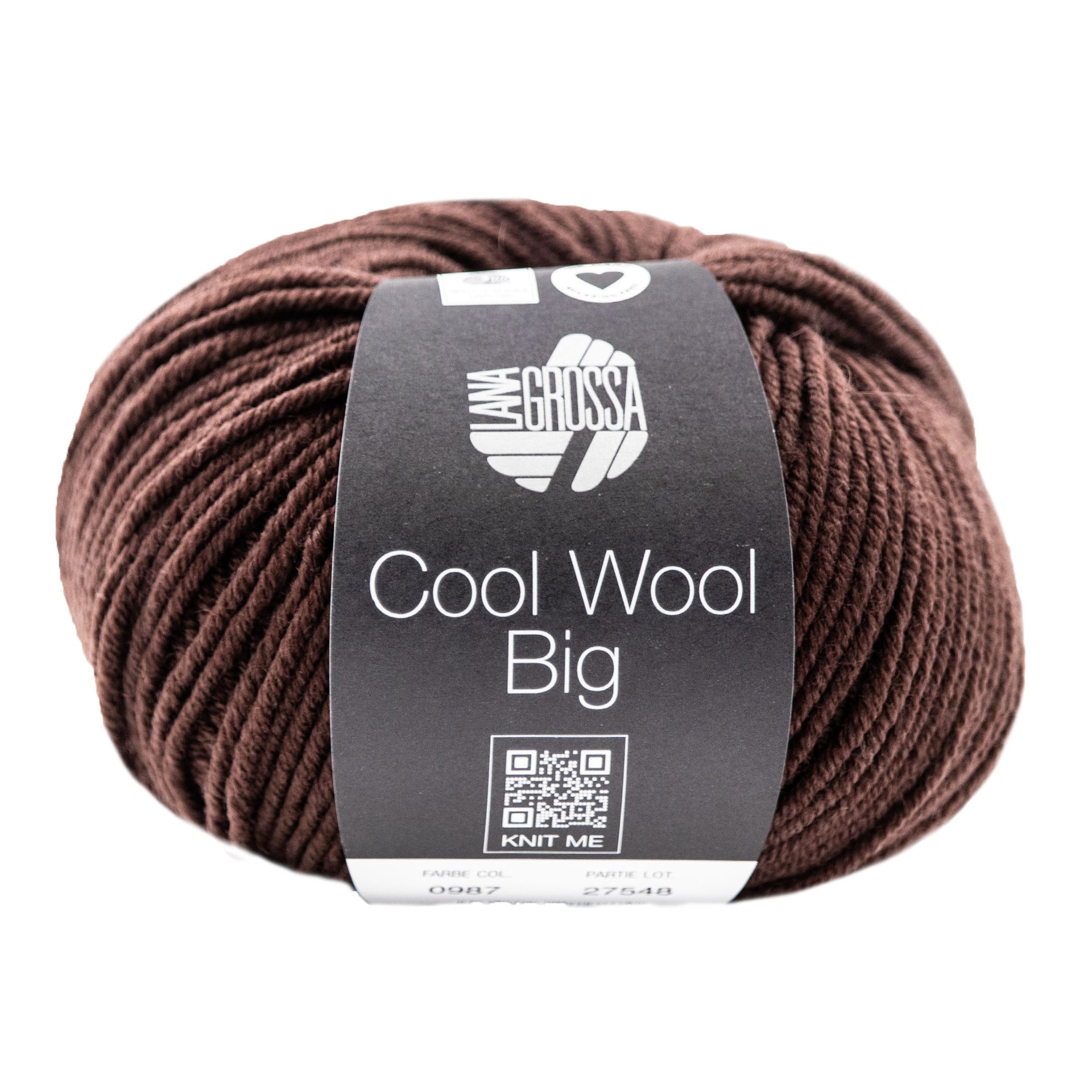 Lana Grossa Cool Wool Big Yarn - 0987 Chocolate Brown
