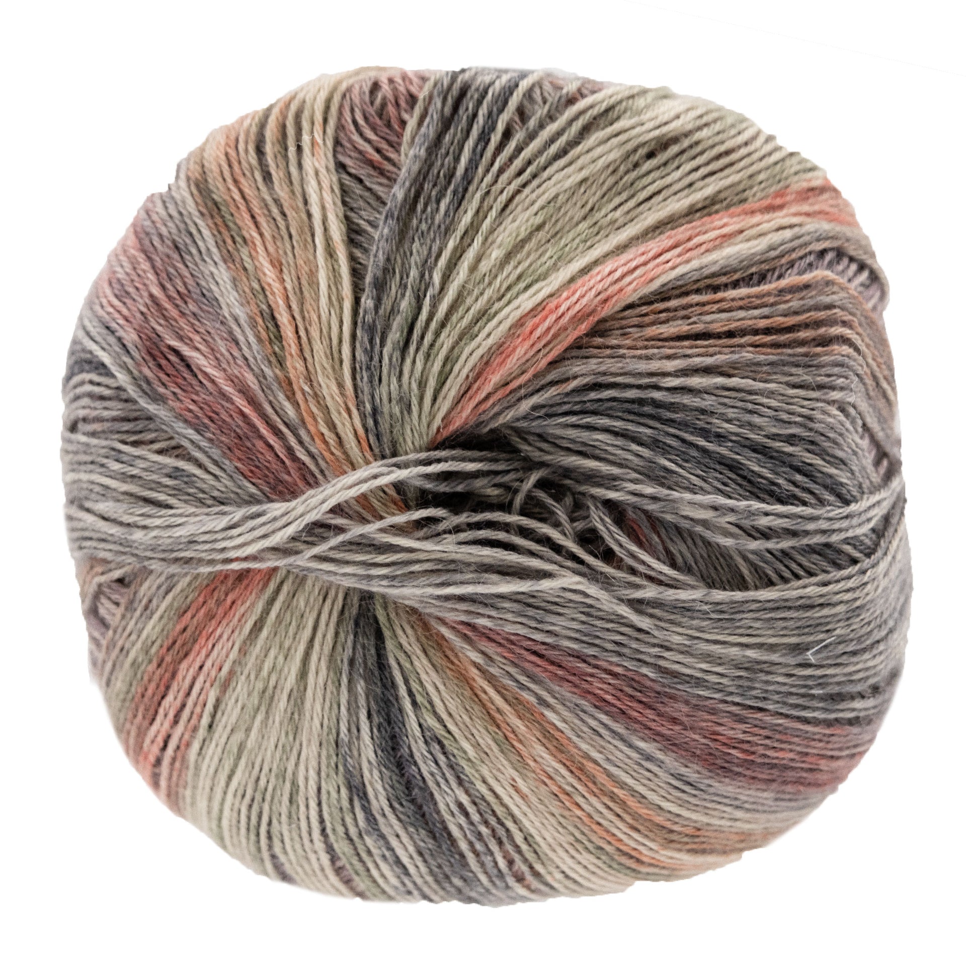 Lana Grossa Meilenweit Alpaca Yarn - 2105 Greys/Ecru/Light Red/Berry/Taupe
