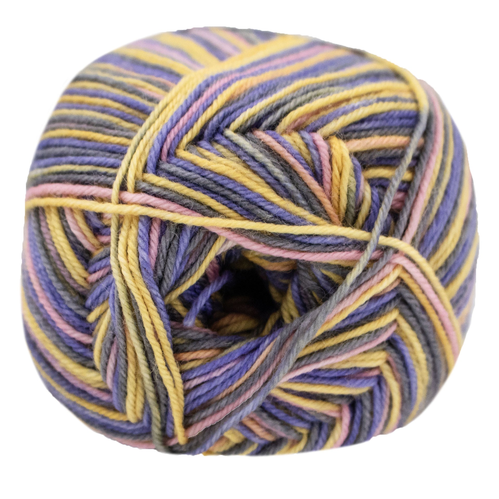 Lana Grossa Meilenweit 100 Merino Extrafine Cosy Yarn - 6167 Yellow/Peach/Graphite/Violet Blue
