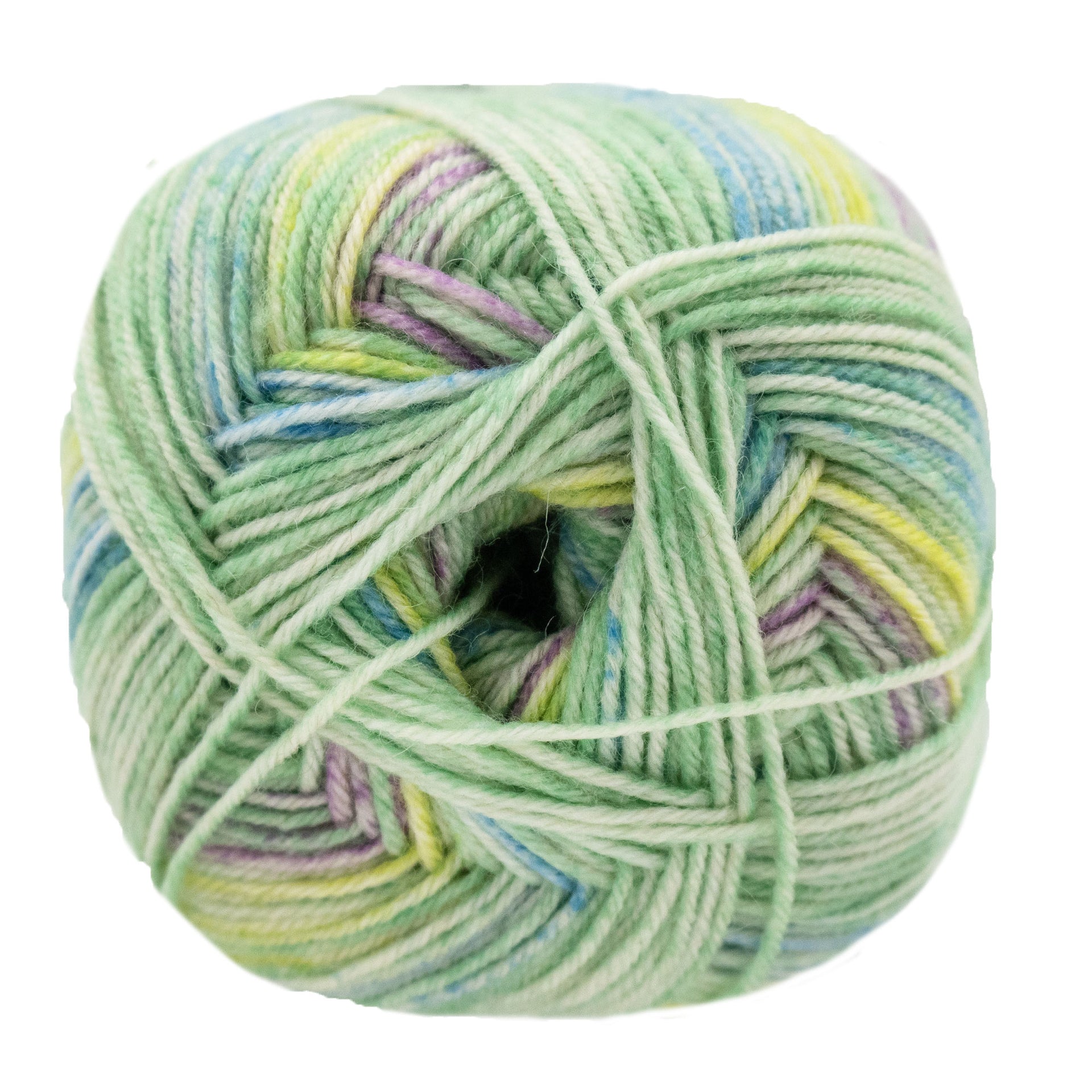 Lana Grossa Meilenweit 100 Merino Extrafine Luna Yarn - 4112 Mint/Pale Green/Lime/Blue
