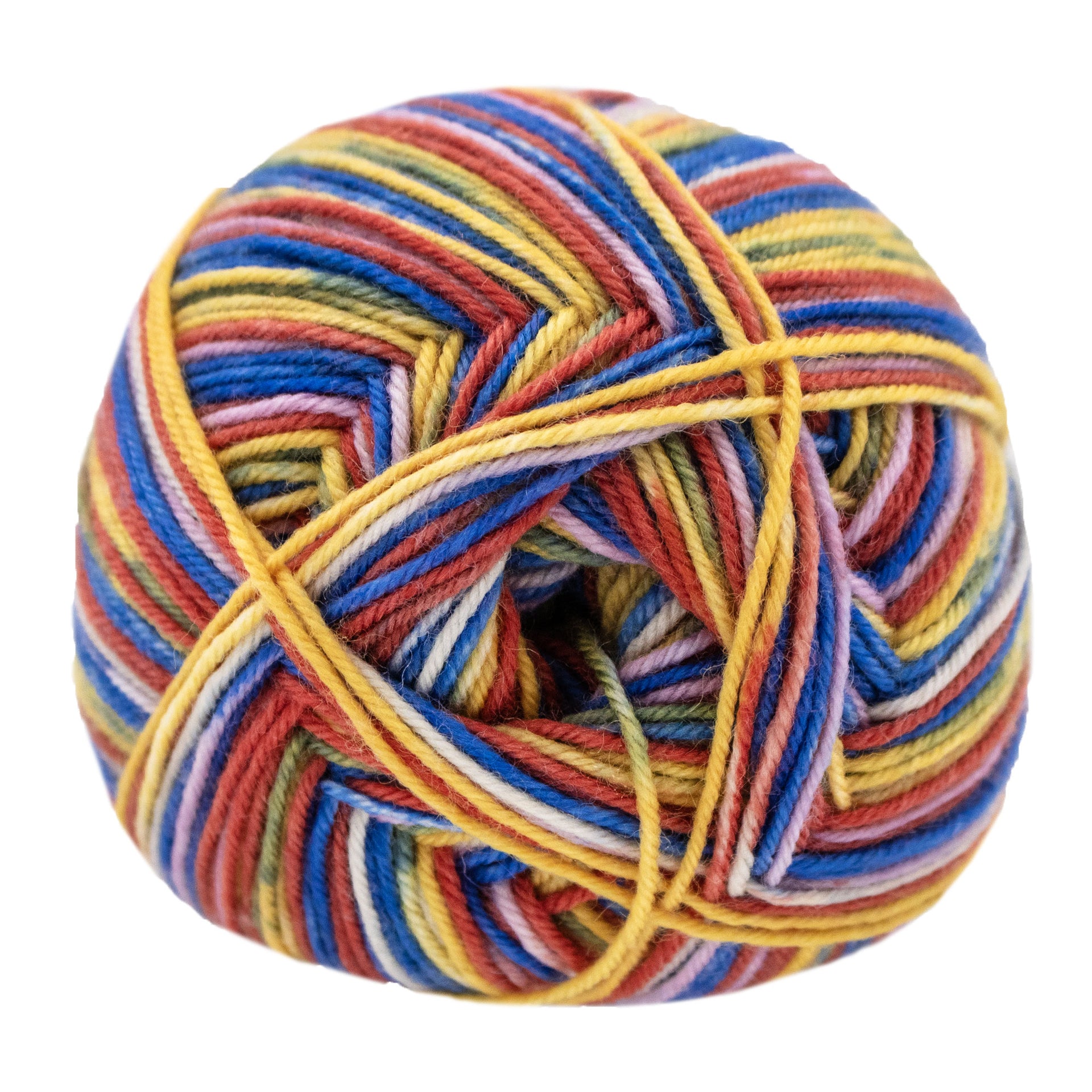Lana Grossa Meilenweit 100 Merino Extrafine Soft Yarn - 4463 Pearl Grey/Pink/Azure/Yellow/Olive/Red
