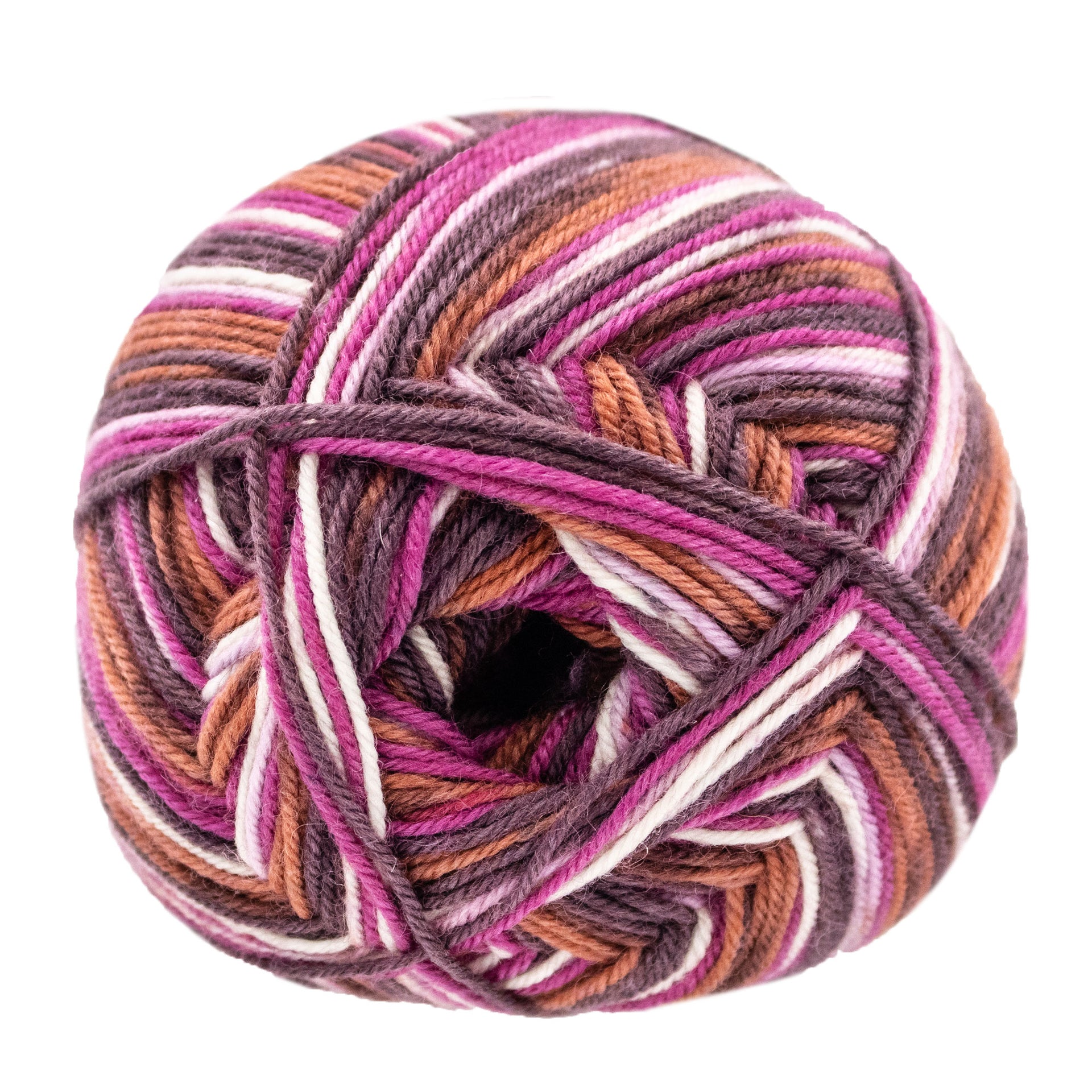 Lana Grossa Meilenweit 100 Merino Extrafine Soft Yarn - 4468 Pink/Natural/Antique Red/Fuchsia/Rust/Brown
